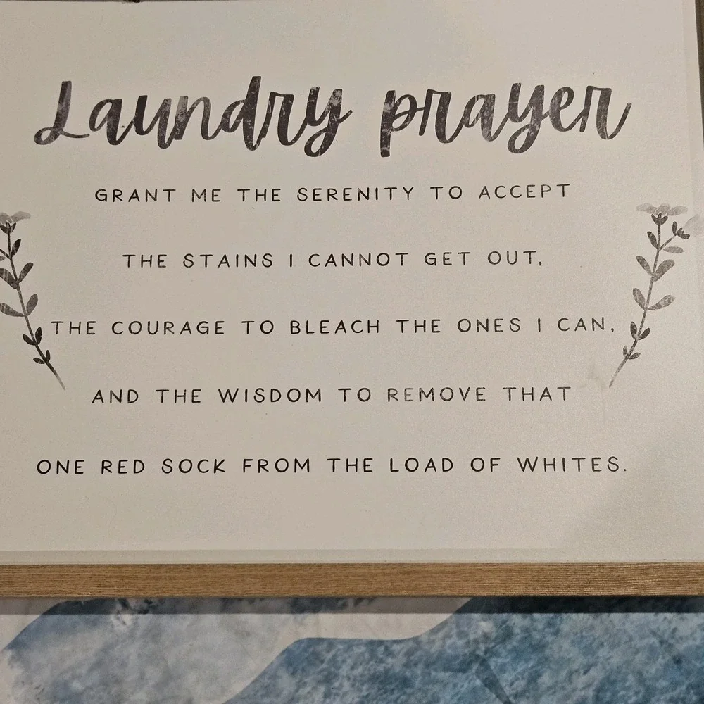 Laundry Prayer Farmhouse Wood Framed Wall‎ Sign Laundry Room Decor